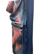 Y2K Laura di Sarpi Abstract Print Cowl Neck Mini Dress