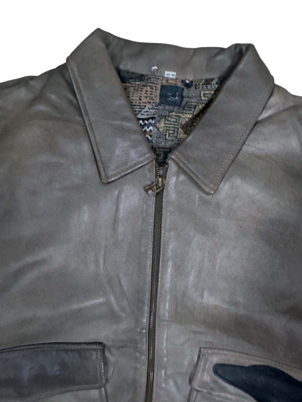 Vintage 90s 3 Suisses 'Le Chouchou' Genuine Leather Aviator Bomber Jacket
