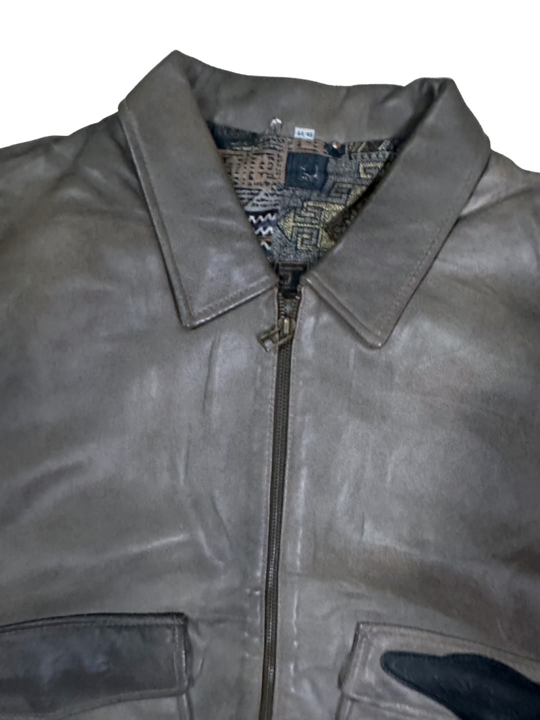 Vintage 90s 3 Suisses 'Le Chouchou' Genuine Leather Aviator Bomber Jacket