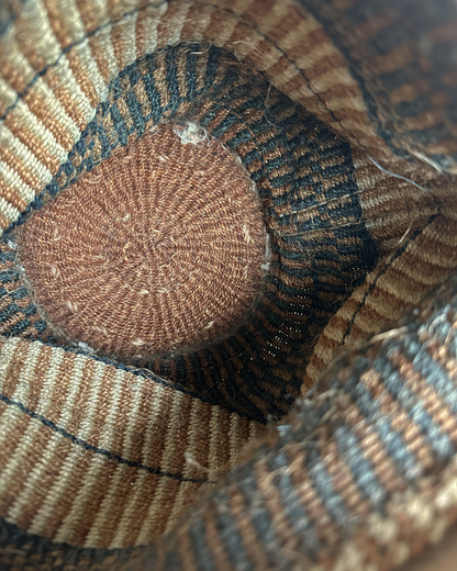 Vintage Handwoven Sisal & Leather Basket Bag