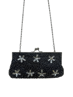 George Sequin Beaded Evening Clutch with Chain