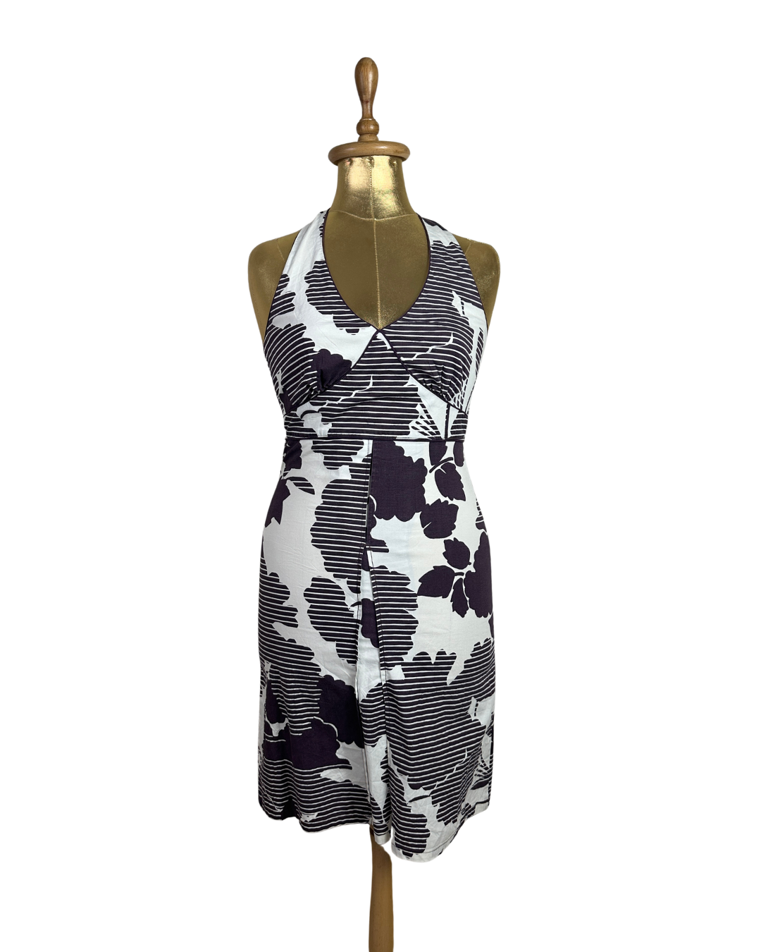 Y2K Kookai Abstract Floral Halter Dress