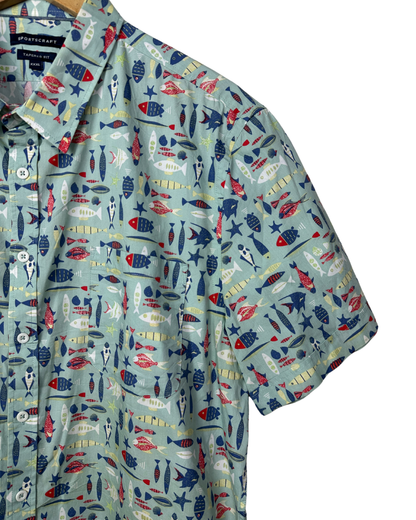 Sportscraft Fish Pattern. Shirt 3XL