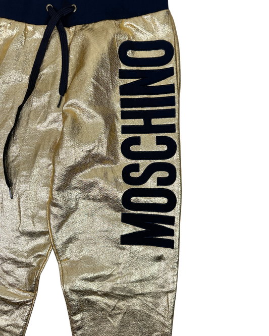 New Moschino Metallic Gold Gym Jogging Women's Pants
