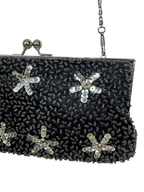 George Sequin Beaded Evening Clutch with Chain