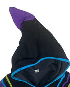 Pixie Hood Embroidered Zip-Up Women's Jacket - 2XL