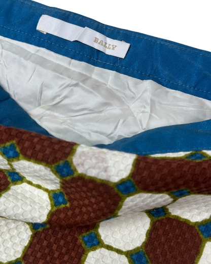 Vintage Bally Geometric Print Knee-Length Skirt Large