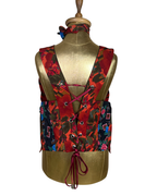 Handmade Upcycled Halter Corset-Back Vest Top & Choker