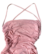 Pink Open-back Ruched Dress