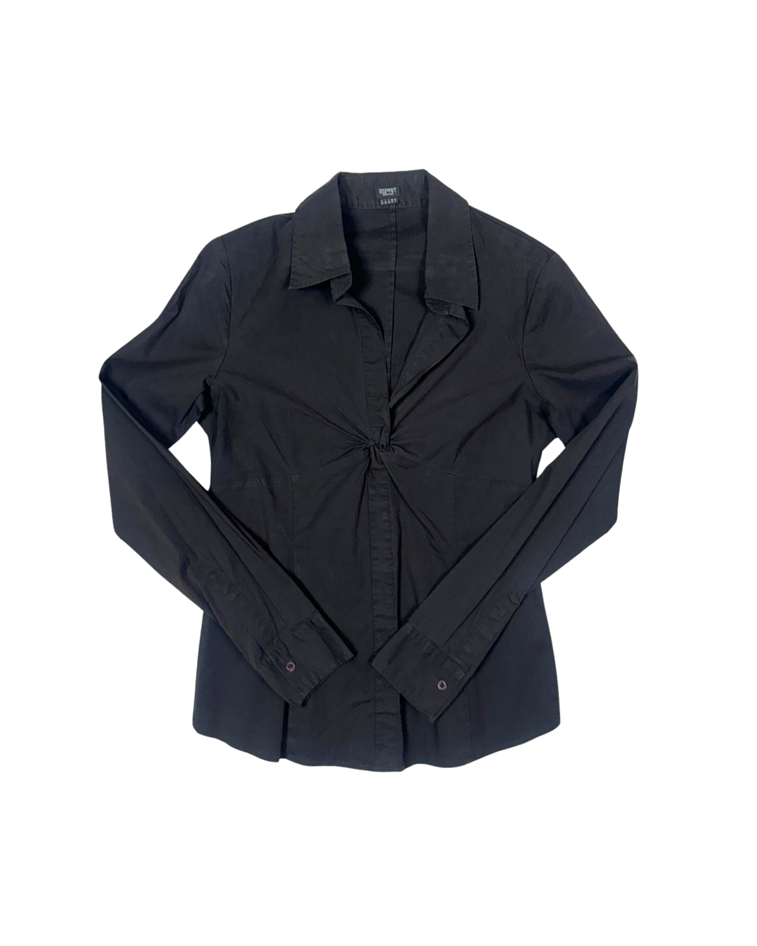 Esprit Black Twist-Front Fitted Shirt