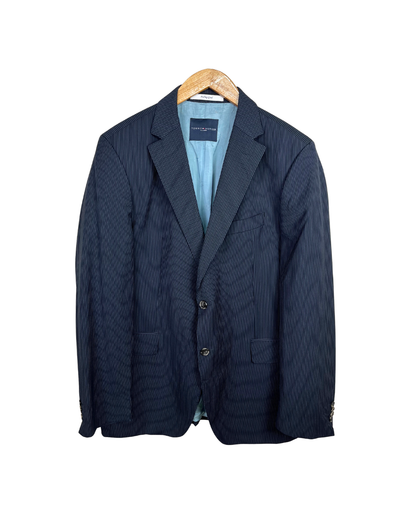 Tommy Hilfiger Feeling Good Tailored Wool Pinstripe Navy Blazer - Size 54