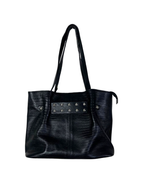 Genuine Leather Shoulder Bag with Belt Detailing