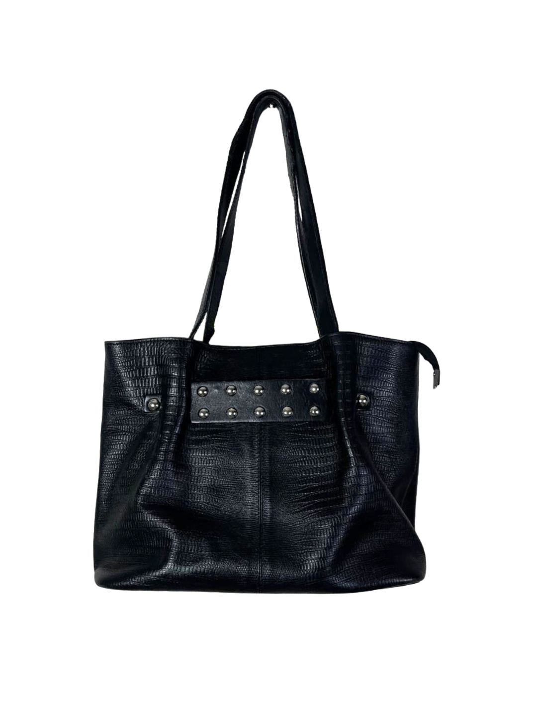 Genuine Leather Shoulder Bag with Belt Detailing