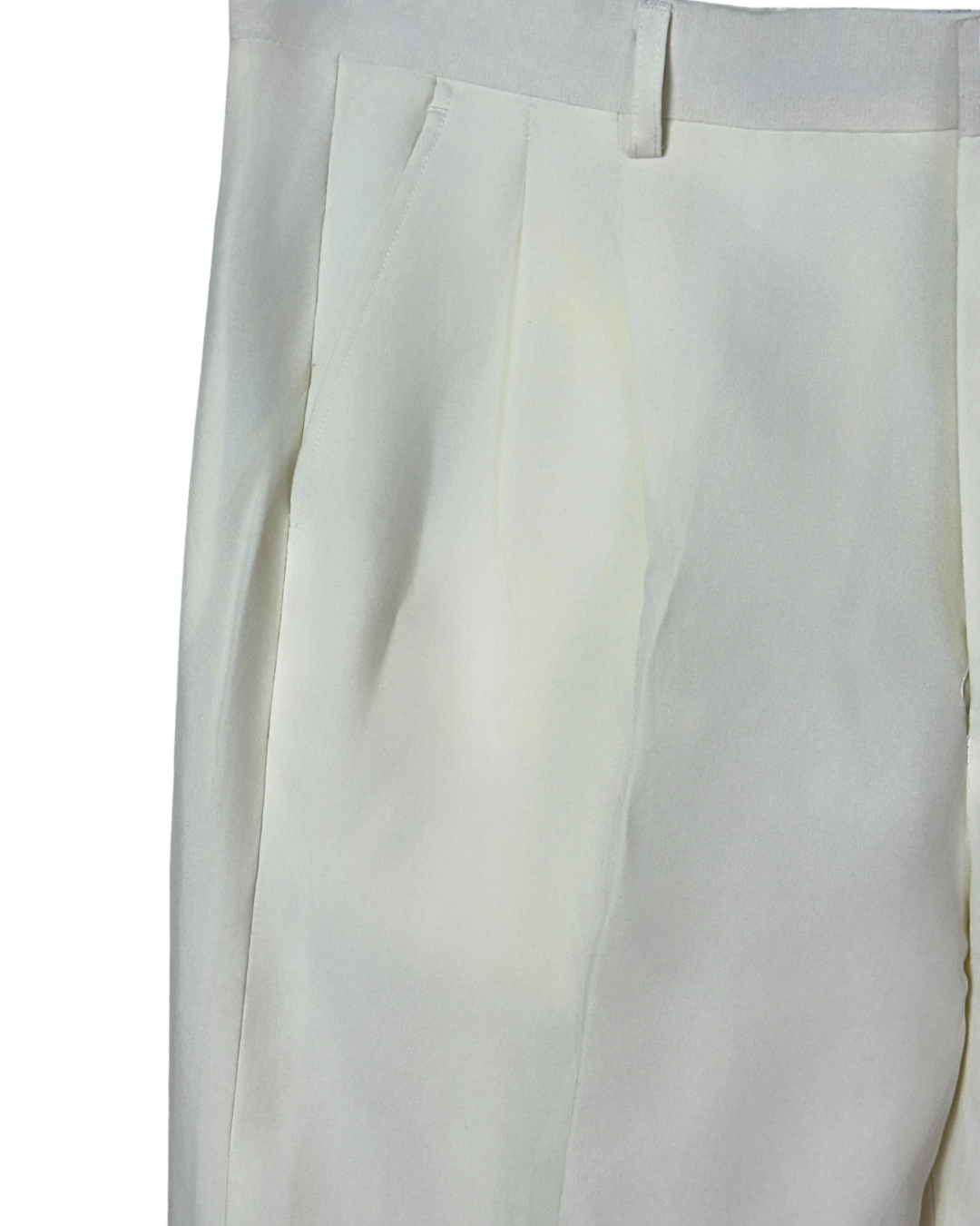 Lucci Collezione White Pleated Dress Pants - Men's 40W