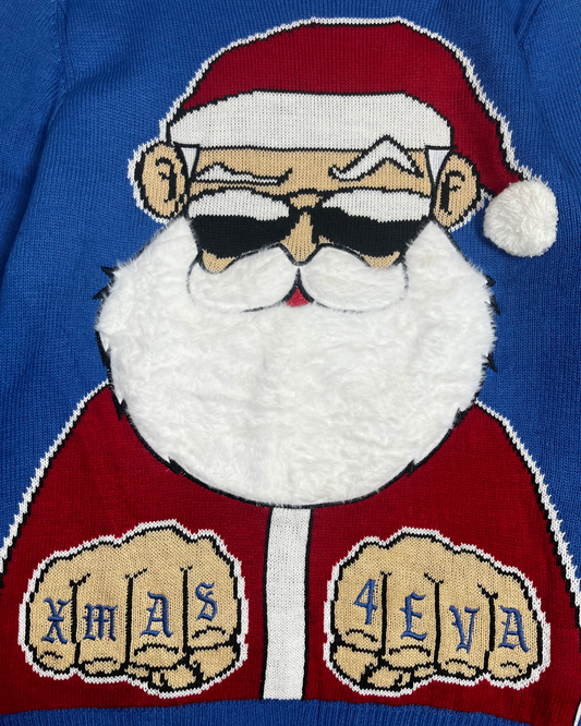 Gangster Santa Christmas Sweater Small