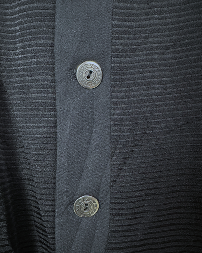 Vintage Babouche Black Ribbed Wool Blend Blazer 52