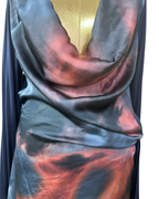 Y2K Laura di Sarpi Abstract Print Cowl Neck Mini Dress