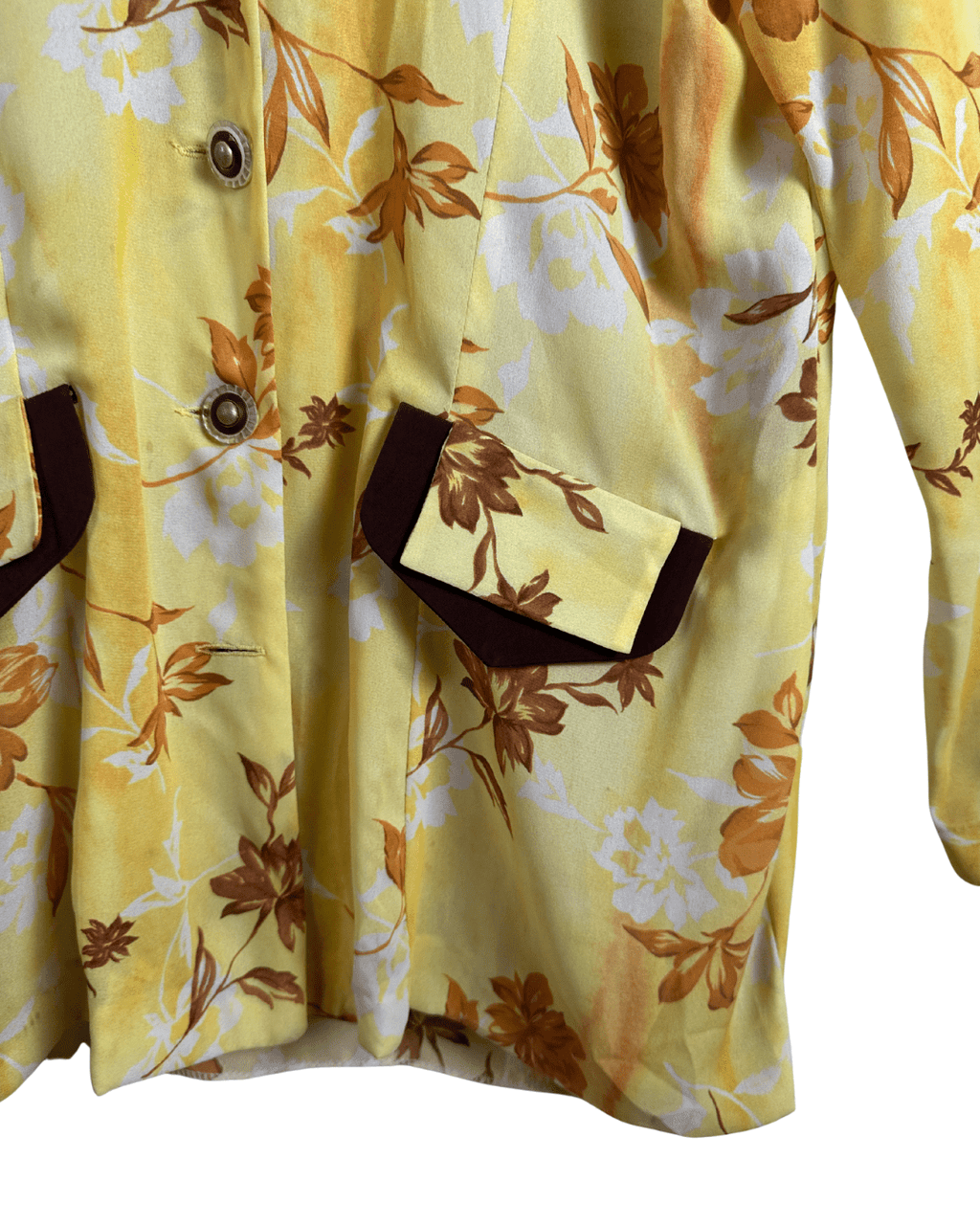 80s Yellow Floral Women's Shirt - Funkify