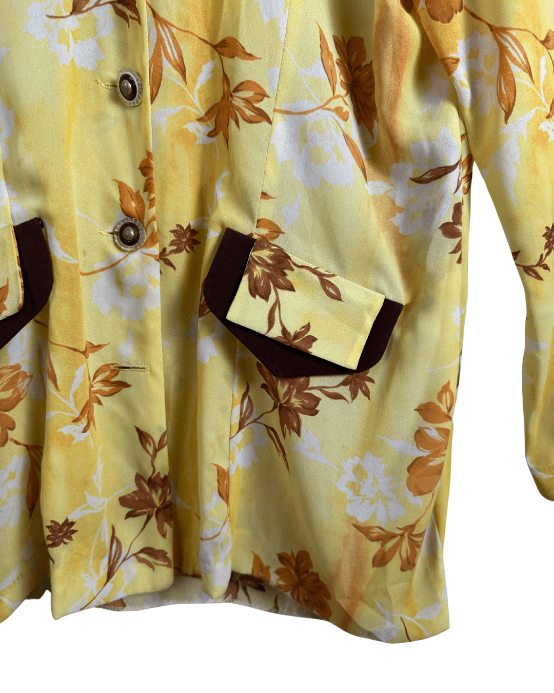 80s Yellow Floral Women's Shirt - Funkify