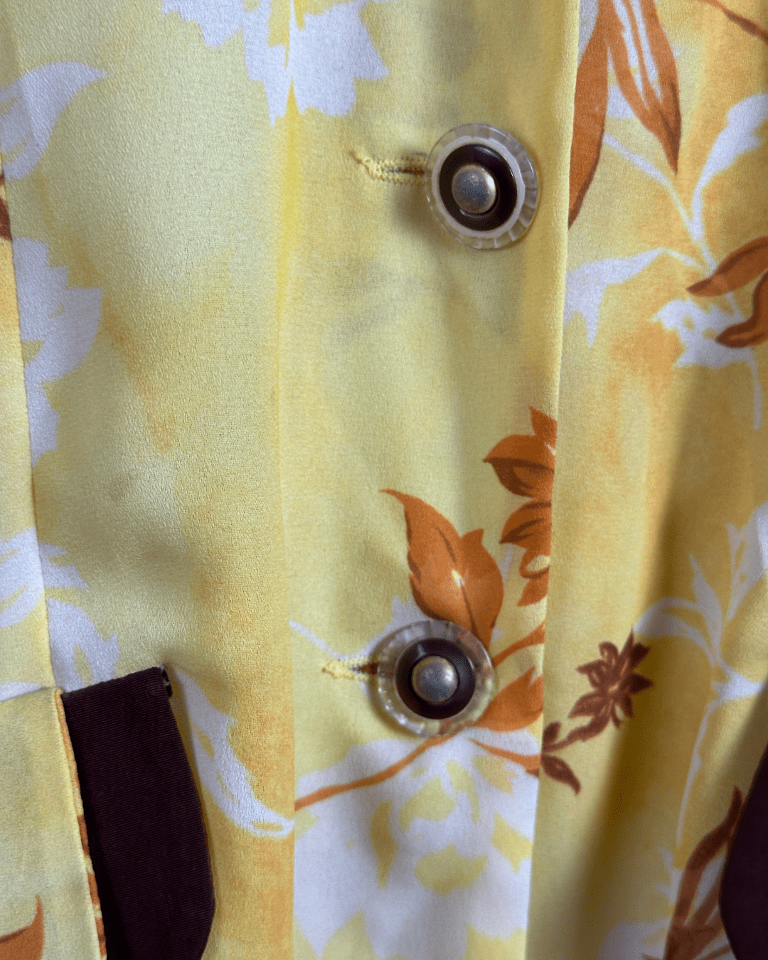 80s Yellow Floral Women's Shirt - Funkify