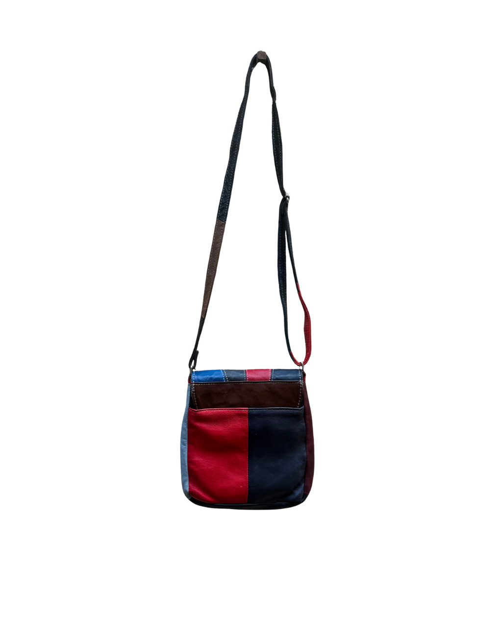 Colorblock Crossbody Genuine Leather Crossbody Bag