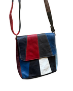 Colorblock Crossbody Genuine Leather Crossbody Bag