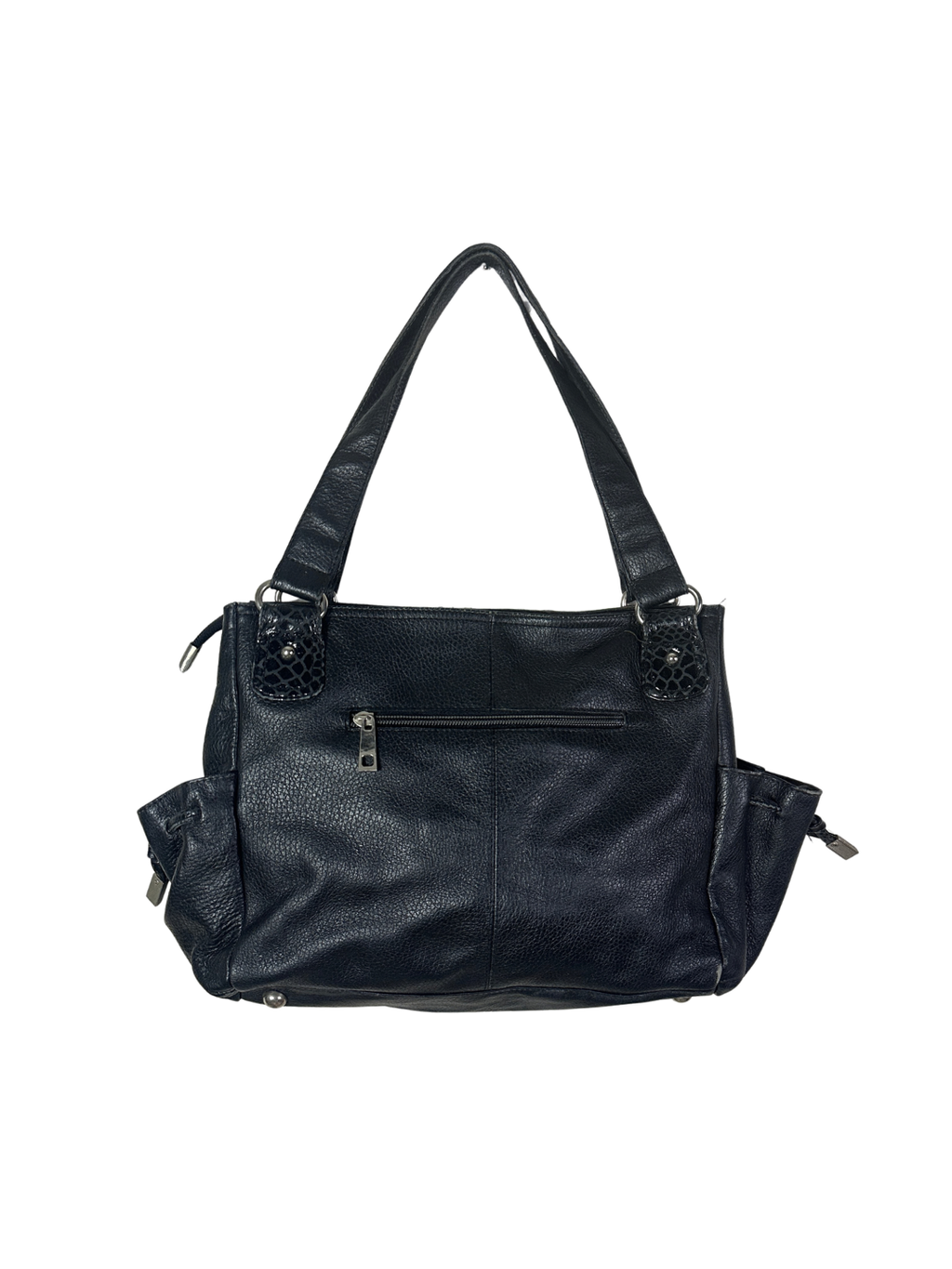 2000s Slouchy Leather Tote with Multicolor Reptile Panels