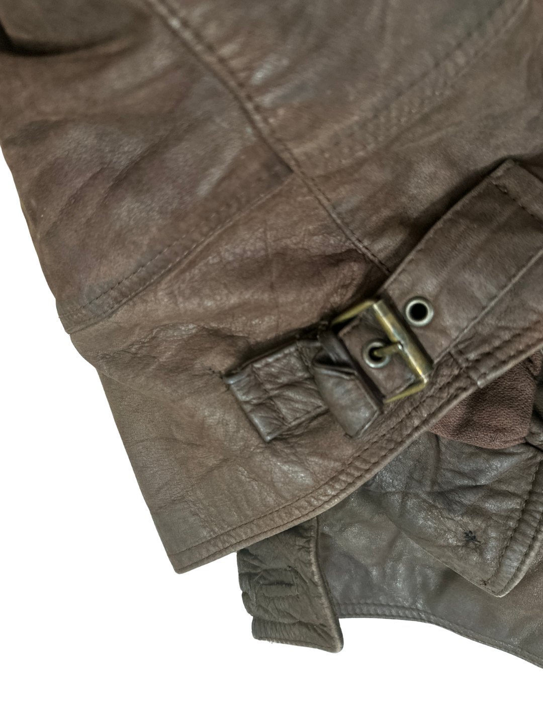 Vintage 2in1 Genuine Leather Jacket with Detachable Vest