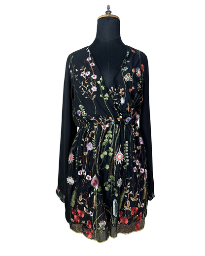 Piazza Italia Embroidered Mesh Overlay Dress