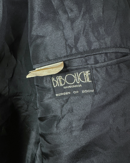 Vintage Babouche Black Ribbed Wool Blend Blazer 52