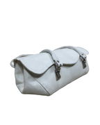 Vintage Y2K Minimalist White Genuine Leather Shoulder Bag