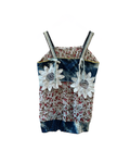 Y2K Embroidered Flower Applique Top