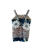 Y2K Embroidered Flower Applique Top