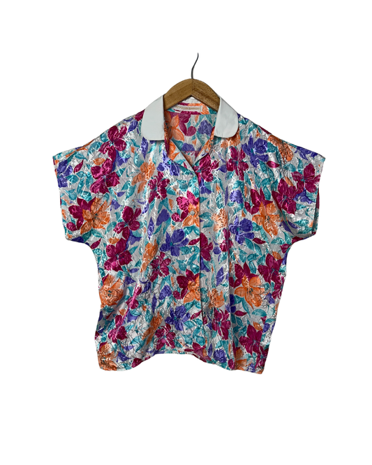 80s Jacquard Blouse XL