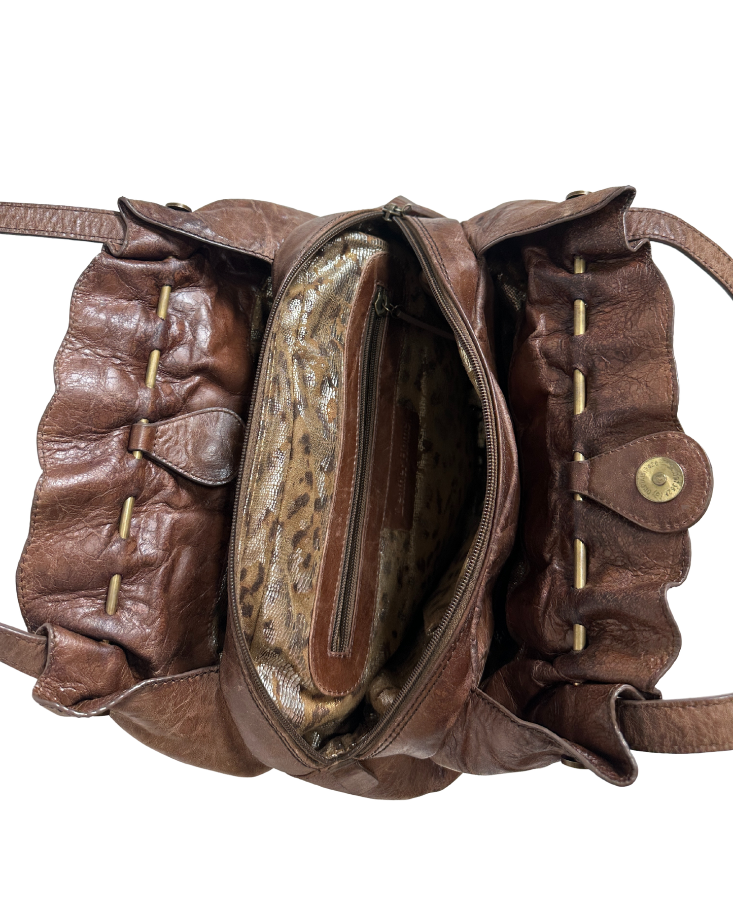 Vintage Leather Home Genuine Leather Tote with Gathered Detail