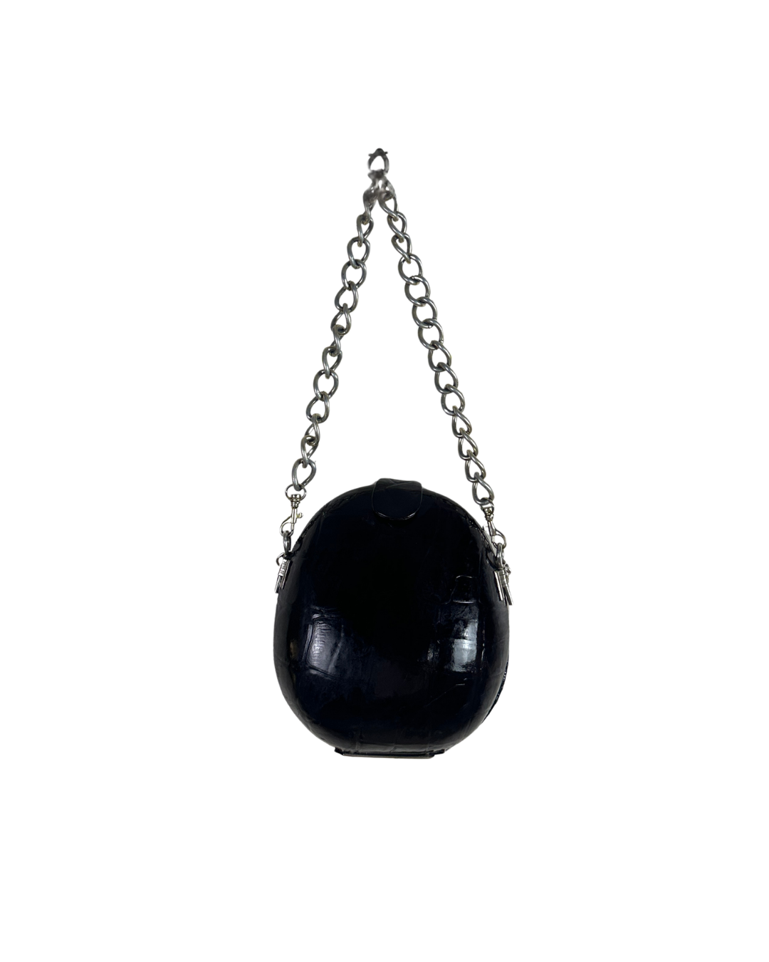 Retro Structured Round Statement Bag with Chunky Chain