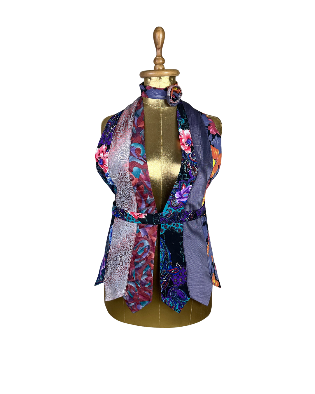 Handmade Upcycled Tie Halter Vest Top  & Choker