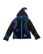 Pixie Hood Embroidered Zip-Up Women's Jacket - 2XL