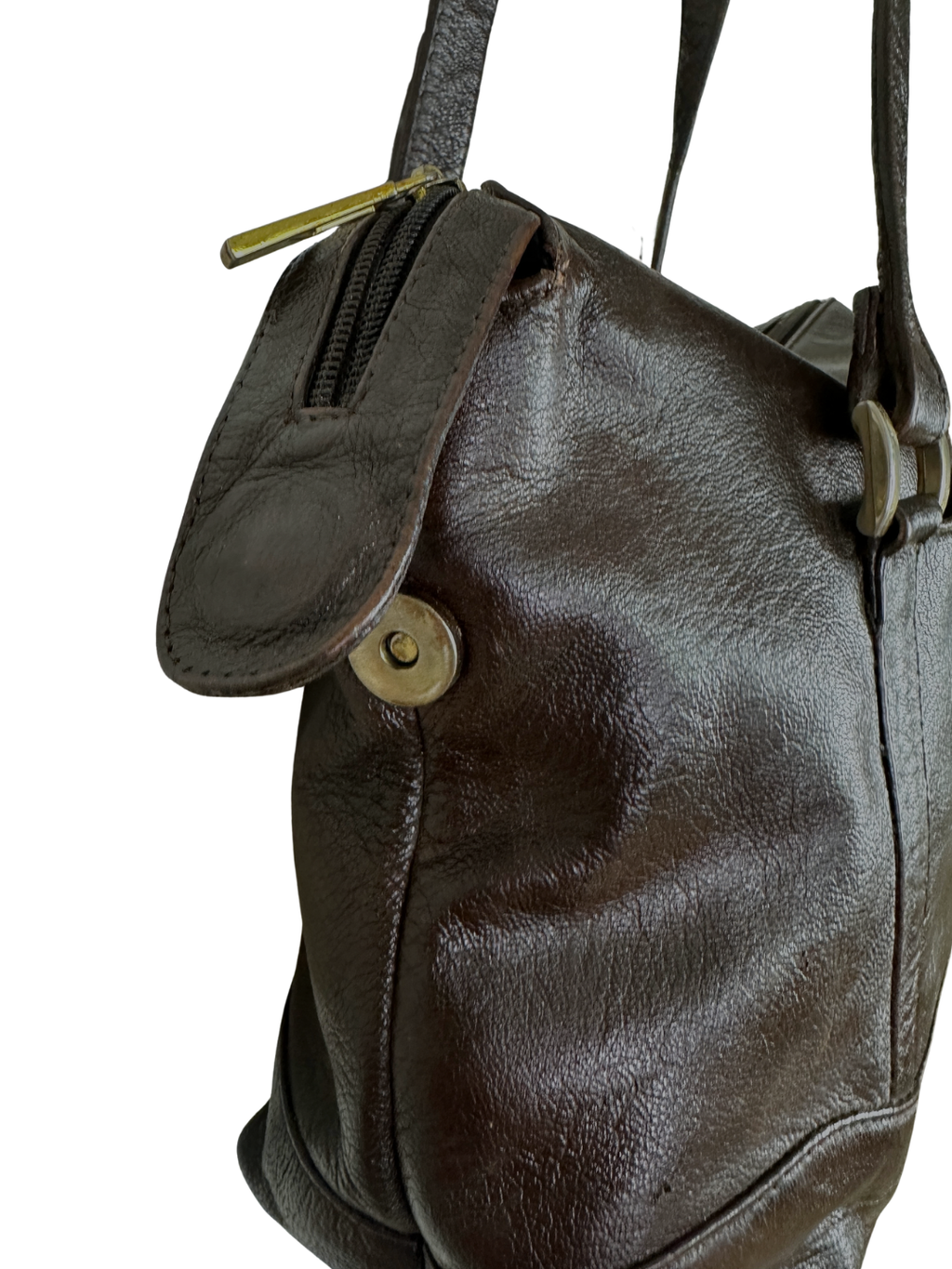 Vintage Brown Genuine Leather Shoulder Bag