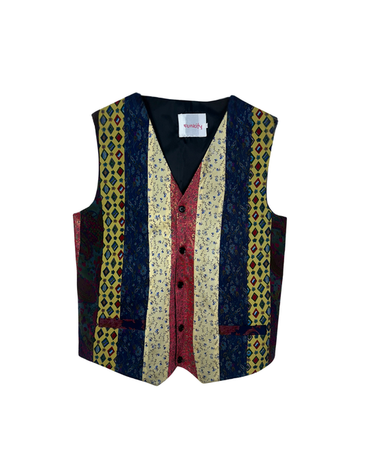 Retied Upcycled Necktie Vest Medium