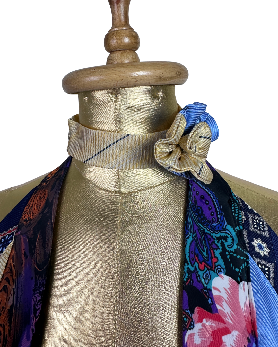 Handmade Upcycled Necktie Halter Vest Top with Choker XS-M