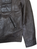 Vintage Club D Dark Brown Leather Moto Jacket 2XL