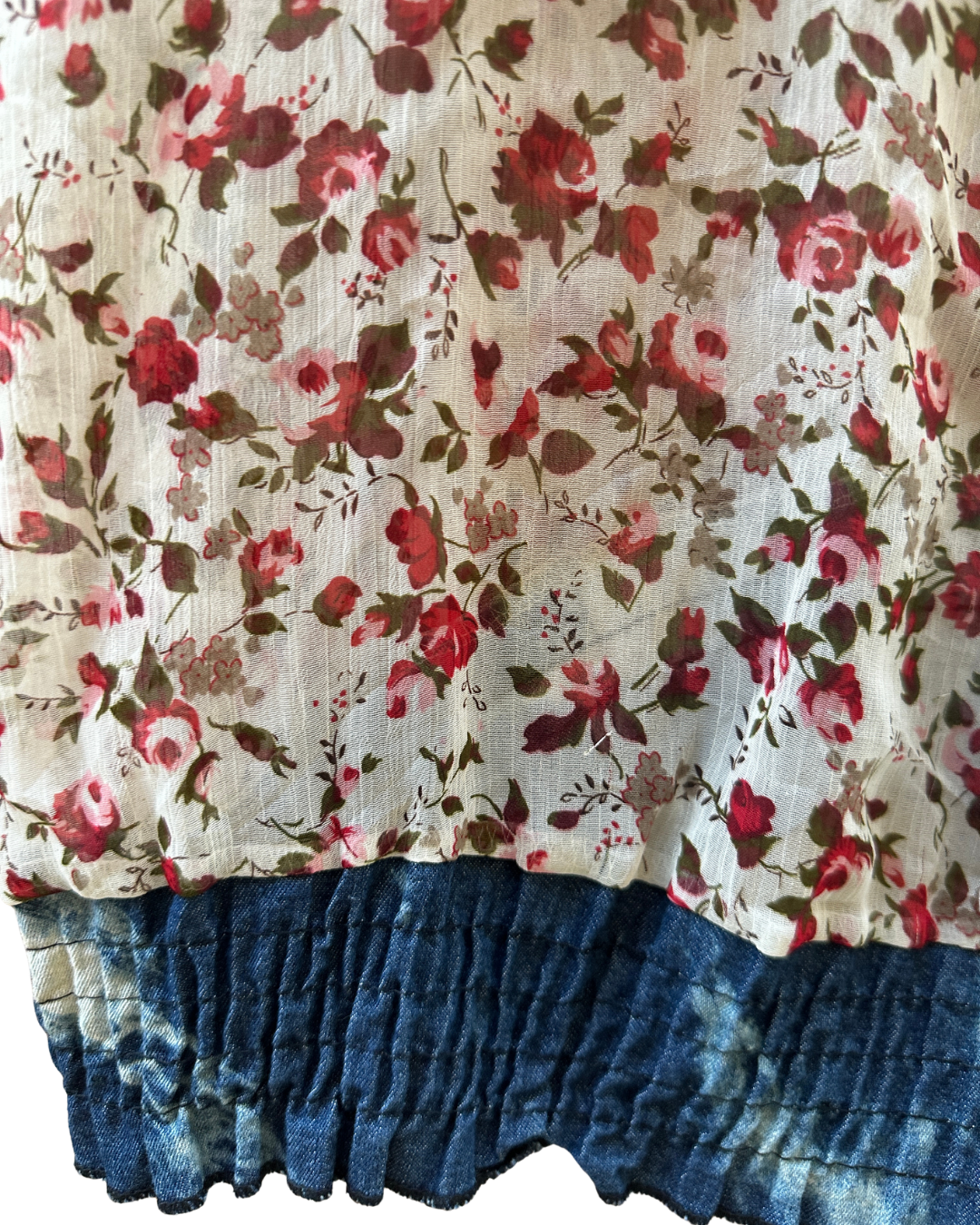 Y2K Embroidered Flower Applique Top