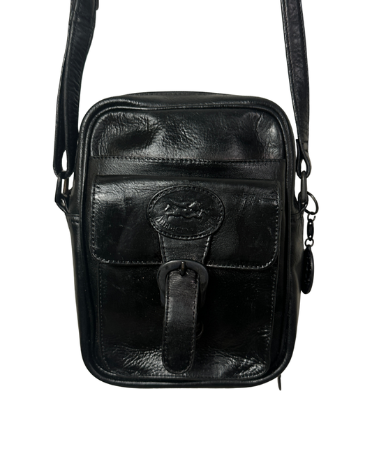 Vintage Unisex American Angel Genuine Leather Crossbody Bag