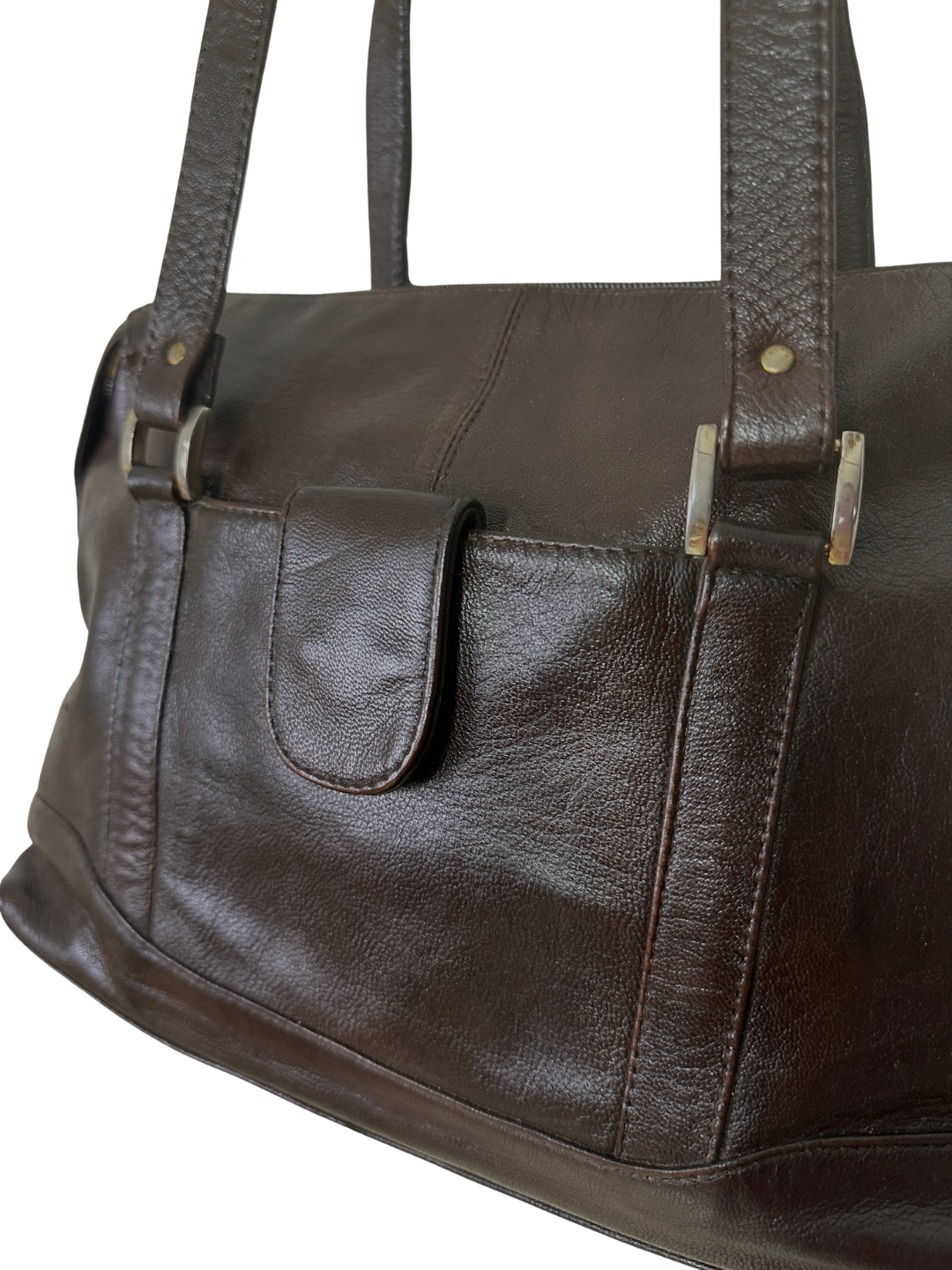 Vintage Brown Genuine Leather Shoulder Bag