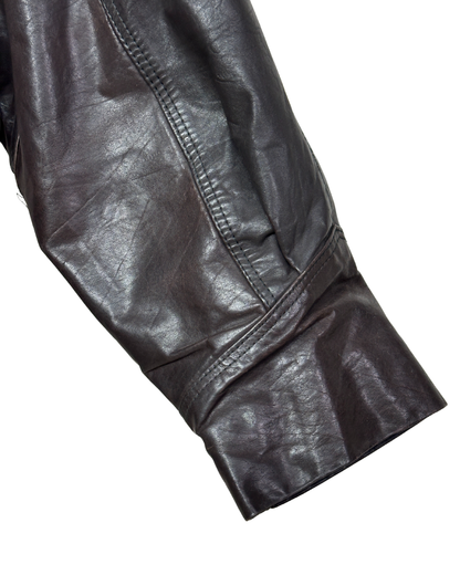 Vintage Whisper Genuine Leather Jacket with Removable Hood XL