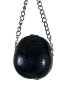 Retro Structured Round Statement Bag with Chunky Chain