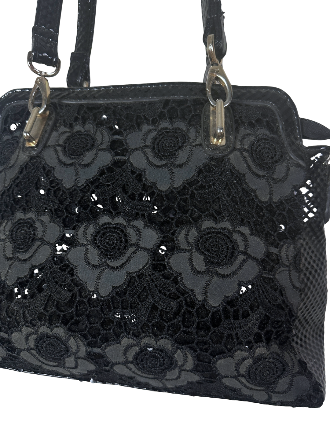 Vintage Gothic Romantic Crochet Rose Handbag