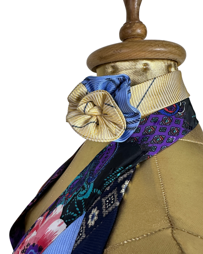 Handmade Upcycled Necktie Halter Vest Top with Choker XS-M