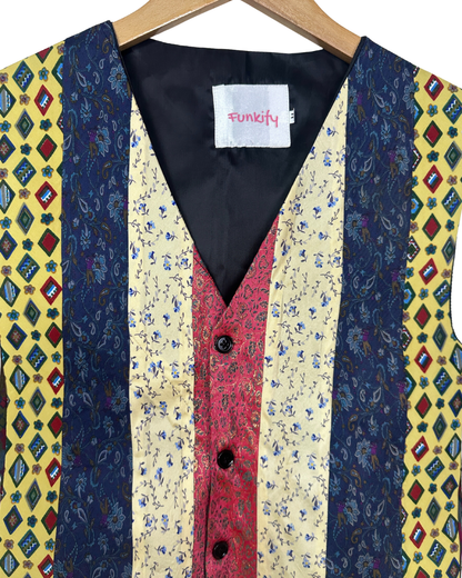 Retied Upcycled Necktie Vest Medium